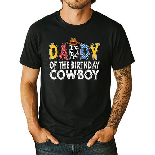 Daddy 1st Birthday Cowboy Western Daddy Birthday Boy Men's Casual T-Shirt - Father's Day Fun