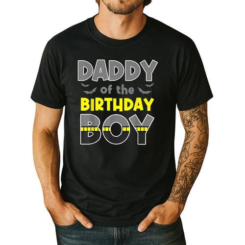 Daddy Of The Birthday Boy Bat Family Party Theme Boys Men's Casual T-Shirt - Father's Day Fun