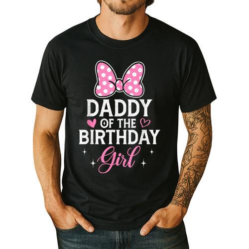 Daddy Of The Birthday Girl Pink Bow Birthday Family Matching Men's Casual T-Shirt - Father's Day Fun