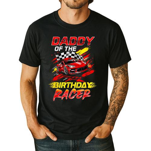 Daddy Of The Birthday Racer Race Car Party Family Matching Men's Casual T-Shirt - Father's Day Fun