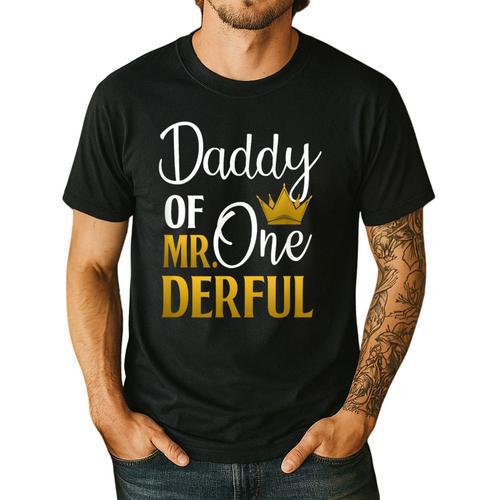Daddy Of Mr Onederful 1st Birthday Father's Day First Daddy Men's Casual T-Shirt - Father's Day Fun