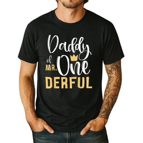 Daddy Of Mr Onederful 1st Birthday First One-Derful Matching Men's Casual T-Shirt - Father's Day Fun