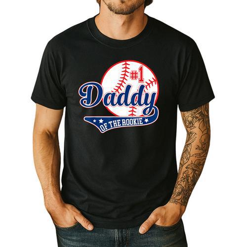 Daddy Of Rookie 1st Birthday Baseball Theme Matching Party Men's Casual T-Shirt - Father's Day Fun