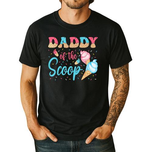 Daddy Of The Scoop Ice Cream Gender Reveal Baby Shower Men's Casual T-Shirt - Father's Day Fun
