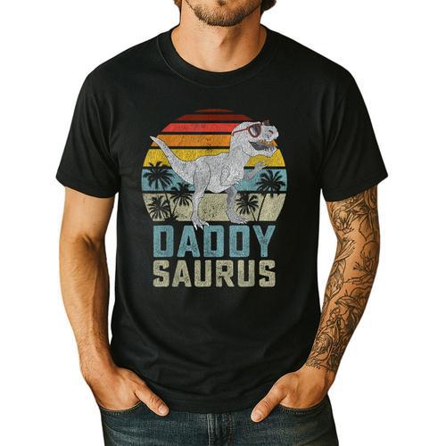 Daddysaurus T Rex Dinosaur Daddy Saurus Family Matching Men's Casual T-Shirt - Father's Day Fun
