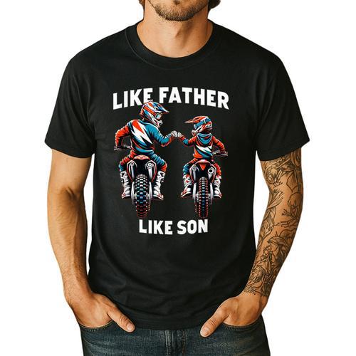 Dirt Bike Family Father Son Motocross Off-Road MX Dad Boys Men's Casual T-Shirt - Father's Day Fun