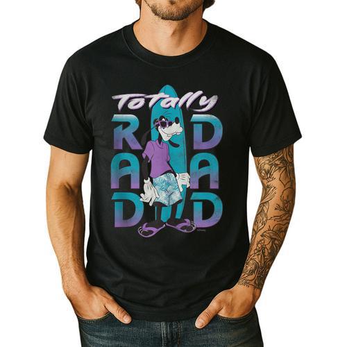 Disney Goofy Totally Rad Dad Father’s Day Surfing Distressed Men's Casual T-Shirt - Father's Day Fun