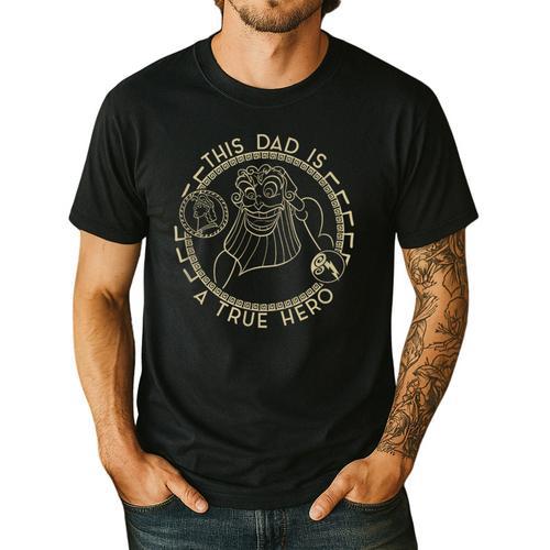 Disney Hercules Father's Day Zeus This Dad Is A True Hero Men's Casual T-Shirt - Father's Day Fun
