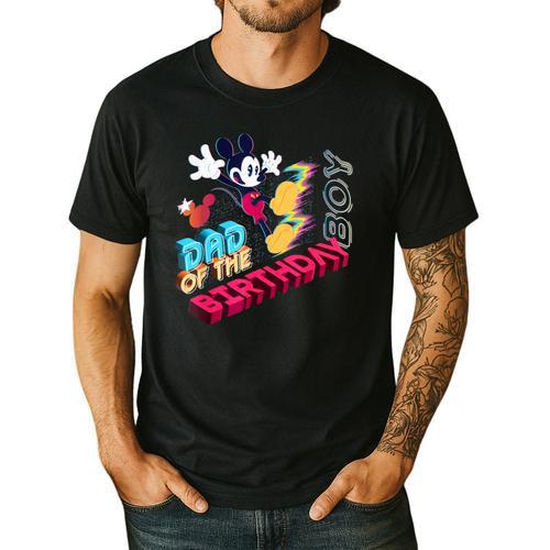 Disney Mickey Mouse Family Star Dad Of The Birthday Boy Men's Casual T-Shirt - Father's Day Fun