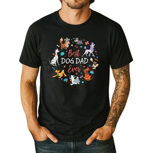 Disney Pet Parent Father’s Day Disney Dogs Best Dog Dad Ever Men's Casual T-Shirt - Father's Day Fun