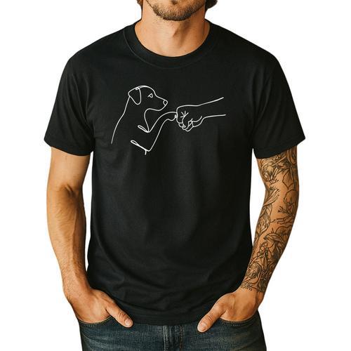 Dog Fist Bump Dog Lover Dog Owner Dog Dad Men's Casual T-Shirt - Father's Day Fun