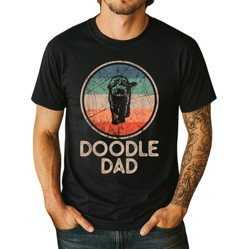 Doodle Dog Vintage Doodle Dad Small Men's Casual T-Shirt - Father's Day Fun