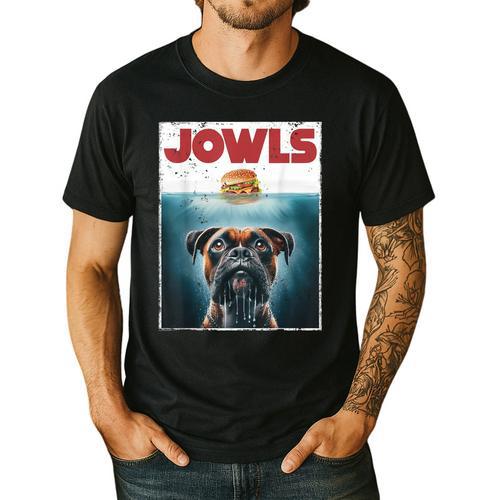 Drooling Boxer Jowls Fawn Dog Mom Dog Dad Burger Men's Casual T-Shirt - Father's Day Fun