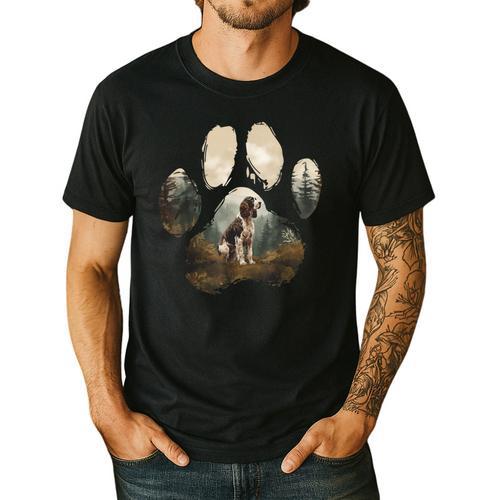 English Springer Spaniel Mountain Paw Dog Mom Dad Men's Casual T-Shirt - Father's Day Fun
