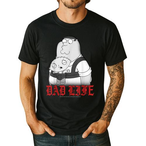 Family Guy Peter Stewie Dad Life Distressed Big Chest Logo Men's Casual T-Shirt - Father's Day Fun