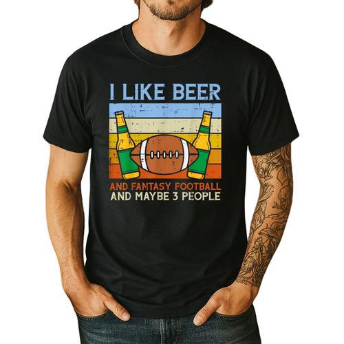 I Like Fantasy Football 3 People Draft Party Dad Men Men's Casual T-Shirt - Father's Day Fun