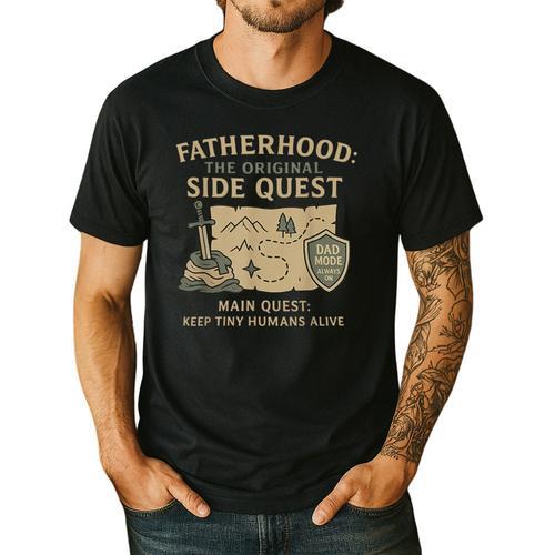 Fatherhood The Original Side Quest Dad Mode Men's Casual T-Shirt - Father's Day Fun