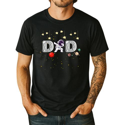 Father's Day Dad Astronaut Space Birthday Planets Daddy Men's Casual T-Shirt - Father's Day Fun