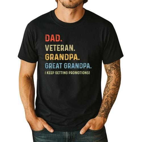 Fathers Day Dad Veteran Grandpa Great Grandpa Men's Casual T-Shirt - Father's Day Fun