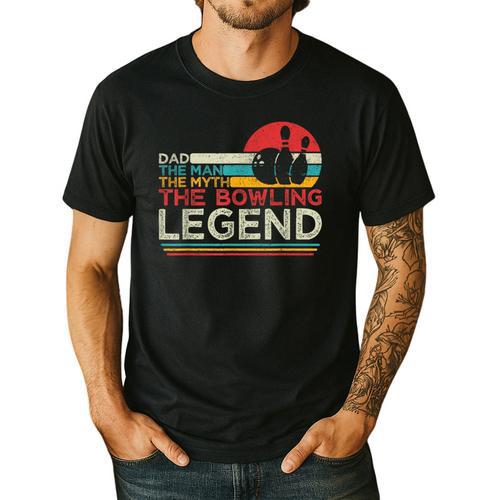 Father's Day The Man The Myth The Bowling Legend Bowler Dad Men's Casual T-Shirt - Father's Day Fun