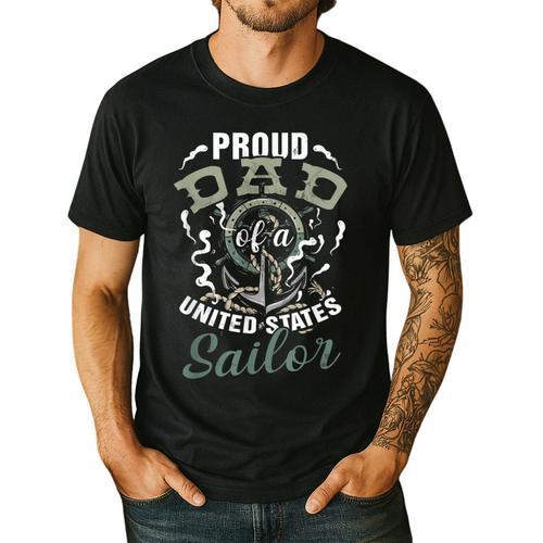 Fathers Day Proud Dad Of A United States Anchor Sailor Men's Casual T-Shirt - Father's Day Fun