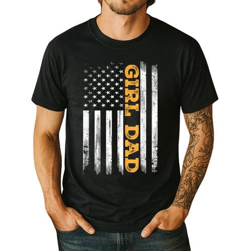 Girl Dad Father's Day Dad Daughter Dad Of Girls Outnumbered Men's Casual T-Shirt - Father's Day Fun