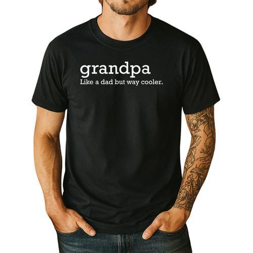 Grandpa Like a Dad But Way Cooler Small Men's Casual T-Shirt - Father's Day Fun