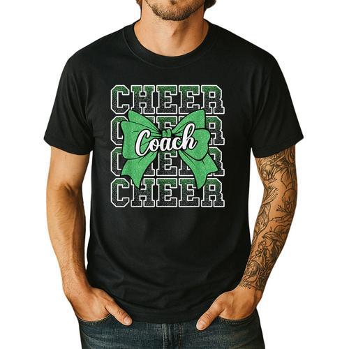 Green Sport Loud Proud Cheer Coach Dad Father's Day Men's Casual T-Shirt - Father's Day Fun