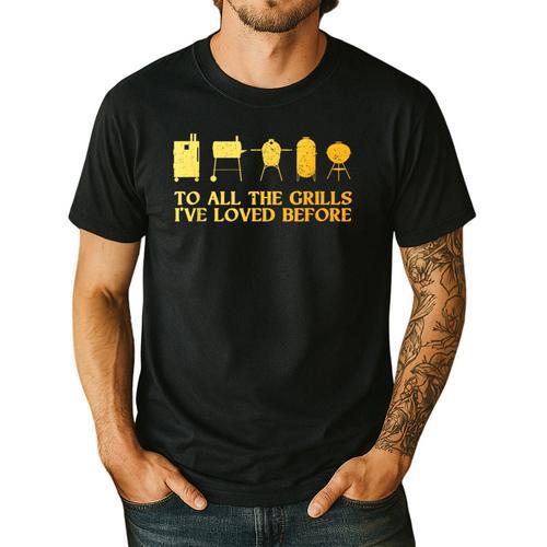 Grilling Art For Men Dad Barbecue Meat Smoking BBQ Men's Casual T-Shirt - Father's Day Fun