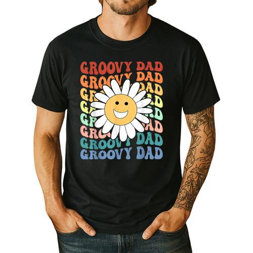 Groovy Dad Matching Outfit Fathers Day Family Retro Vintage Men's Casual T-Shirt - Father's Day Fun