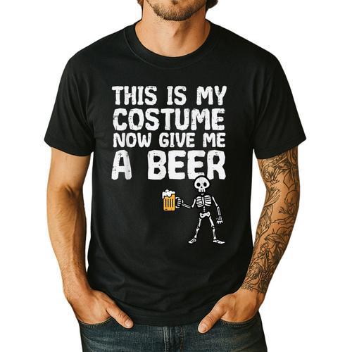 Halloween This Is My Costume Give Me Skeleton Dad Men Men's Casual T-Shirt - Father's Day Fun