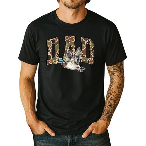 Hunting Dad Duck Camouflage Camo Preppy Camo Dad Camo Men's Casual T-Shirt - Father's Day Fun