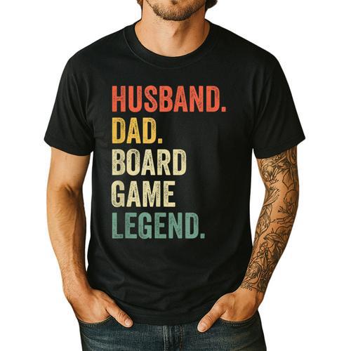 Husband Dad Board Game Night Legend Father Vintage Men's Casual T-Shirt - Father's Day Fun