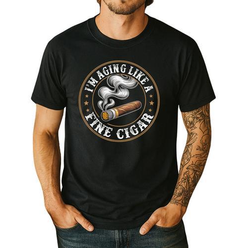 I'm Aging Like a Fine Cigar Retro Dad Father's Day Men's Casual T-Shirt - Father's Day Fun