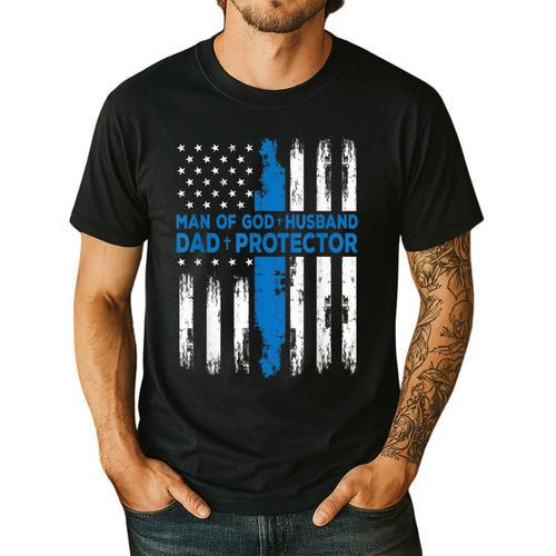 Jesus God Religious Man Of God Husband Dad Protector Men's Casual T-Shirt - Father's Day Fun