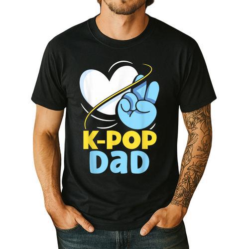K-POP Dad Korean Lover K-Pop Music Cute Father Daddy Papa Men's Casual T-Shirt - Father's Day Fun