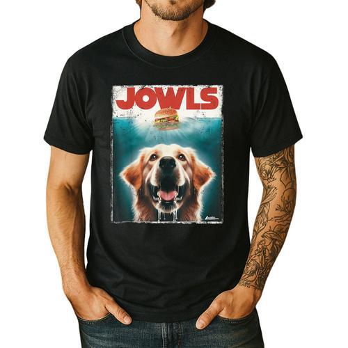 Light Golden Retriever Jowls Top Paws Cream Lab Dog Mom Dad Men's Casual T-Shirt - Father's Day Fun