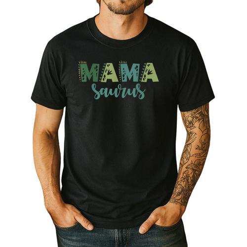 Mama Saurus Dinosaur Birthday Mom Dad Birthday Boy T-Rex Men's Casual T-Shirt - Father's Day Fun