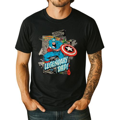 Marvel Captain America Legendary Dad Father's Day Men's Casual T-Shirt - Father's Day Fun