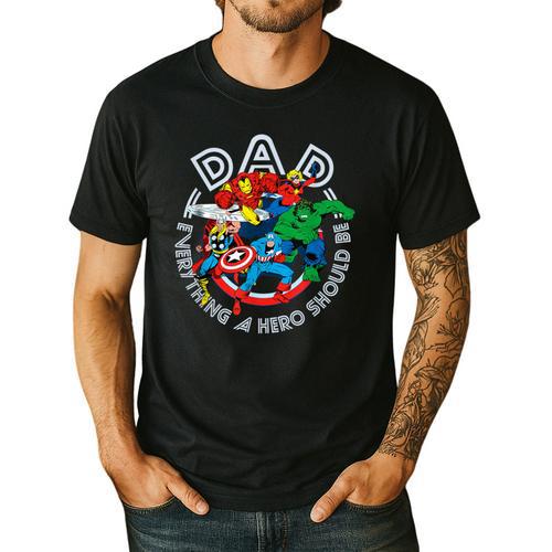 Marvel Comics Retro Classic Father's Day Avengers Hero Dad Men's Casual T-Shirt - Father's Day Fun