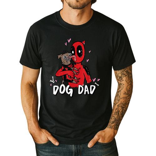 Marvel Super Heroes Pets Deadpool Loves Dogpool Dog Dad Men's Casual T-Shirt - Father's Day Fun