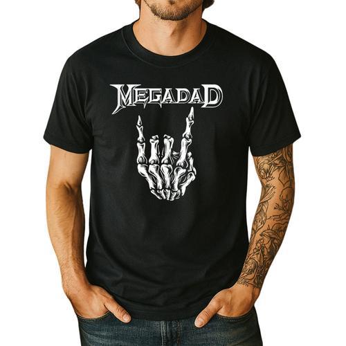 Megadad Retro 90s Hard Rock Band Heavy Metal Father's Day Men's Casual T-Shirt - Father's Day Fun