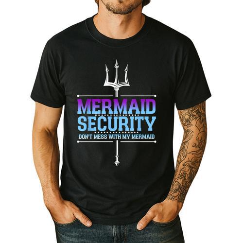 Mermaid Security Merman Merdad Mermaid Squad Fathers Day Dad Men's Casual T-Shirt - Father's Day Fun