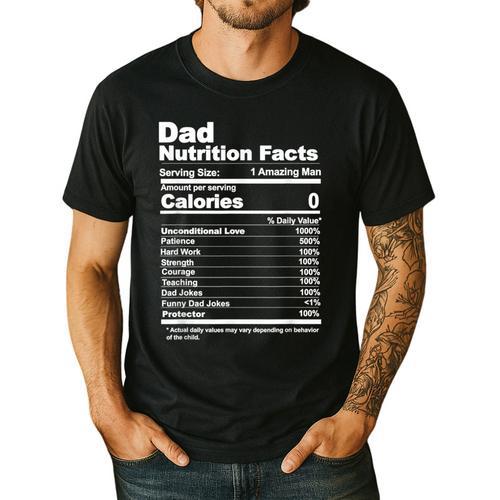 Miftees Fathers Day Tees Dad Nutrition Facts Men's Casual T-Shirt - Father's Day Fun