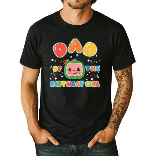 Mom And Dad Of The Birthday Girl Melon Family Matching Men's Casual T-Shirt - Father's Day Fun