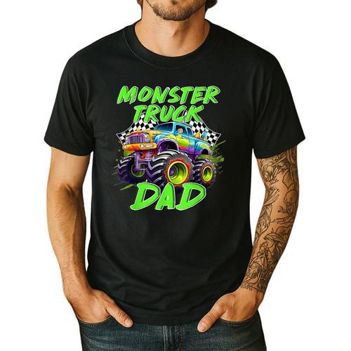 Monster Truck Dad Family Matching Birthday Party Fathers Day Men's Casual T-Shirt - Father's Day Fun
