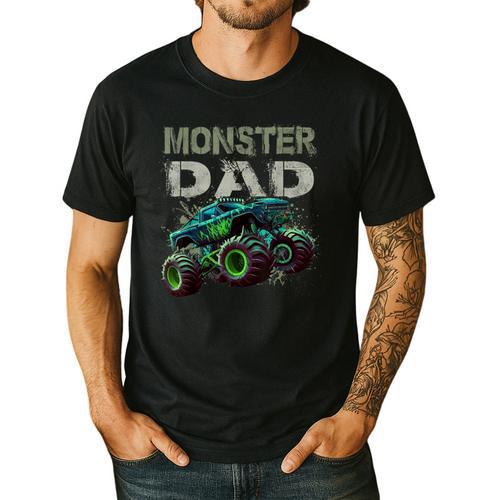 Monster Truck Dad Family Matching Monster Truck Lovers Men's Casual T-Shirt - Father's Day Fun