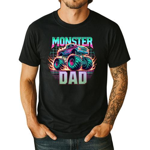 Monster Truck Dad Monster Truck Are My Jam Truck Lovers Men's Casual T-Shirt - Father's Day Fun