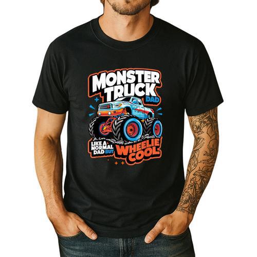 Monster Truck Dad Wheelie Cool Like Normal Dad Men's Casual T-Shirt - Father's Day Fun