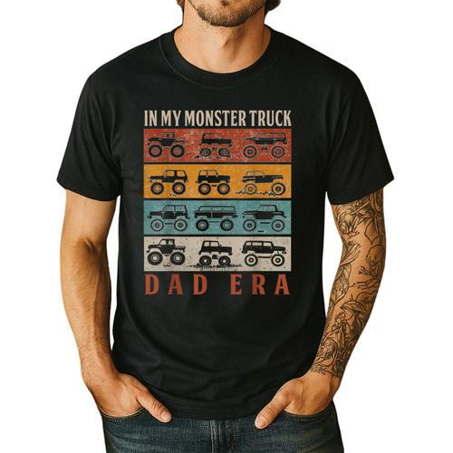 In My Monster Trucks Dad Era Matching Family Truck Lovers Men's Casual T-Shirt - Father's Day Fun